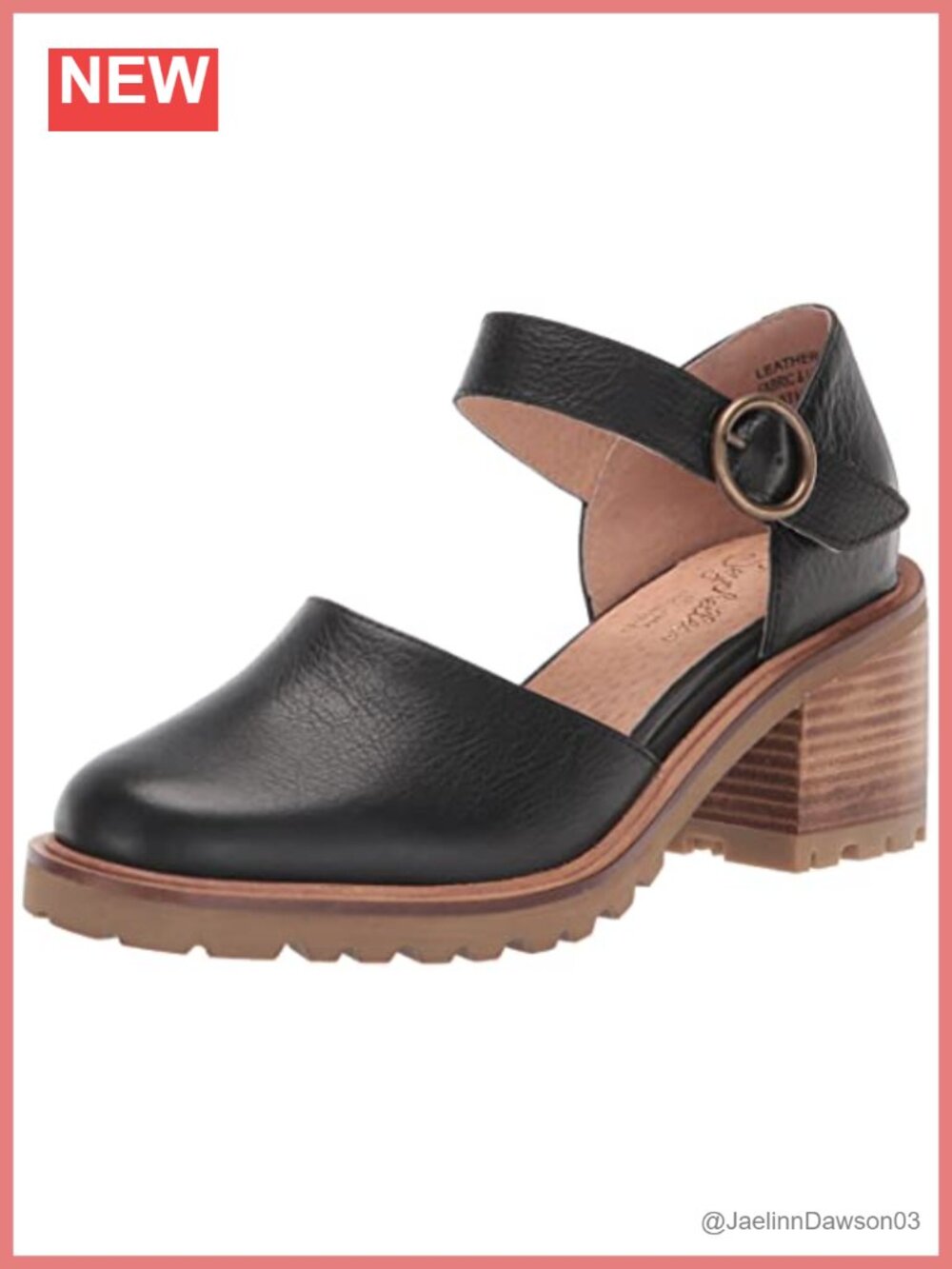 Mary Jane Block Heel Sandal with Leather Upper and Buckle